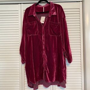 Lux Velvet Shirt Dress- Free People